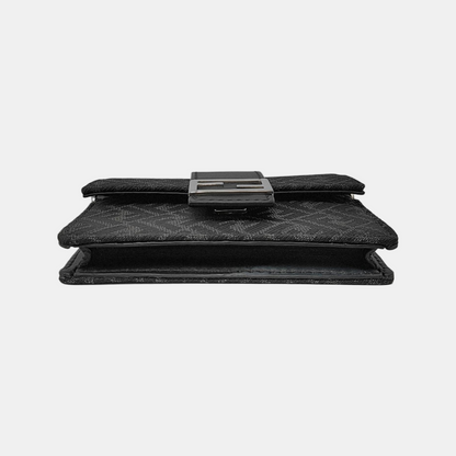 FENDI Baguette mini Black织物双F提花钱包 Silver Hardware-(SKU)-948893473