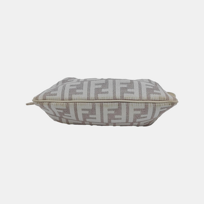 FENDI 米色织物双F老花Handheld包 Golden hardware-(SKU)-949067785