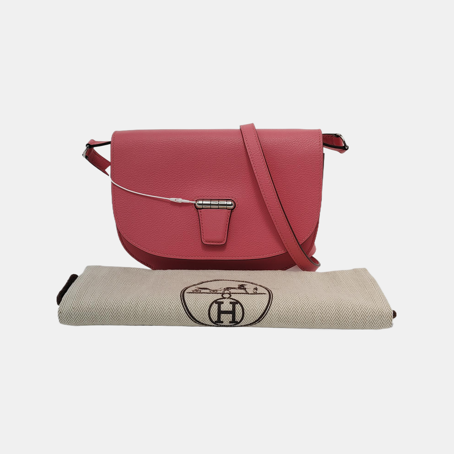 HERMÈS Convoyeur Mini Lipstick Pink Evercolor Leather Single Shoulder Bag Crossbody Bag Detachable Strap-(SKU)-949176364