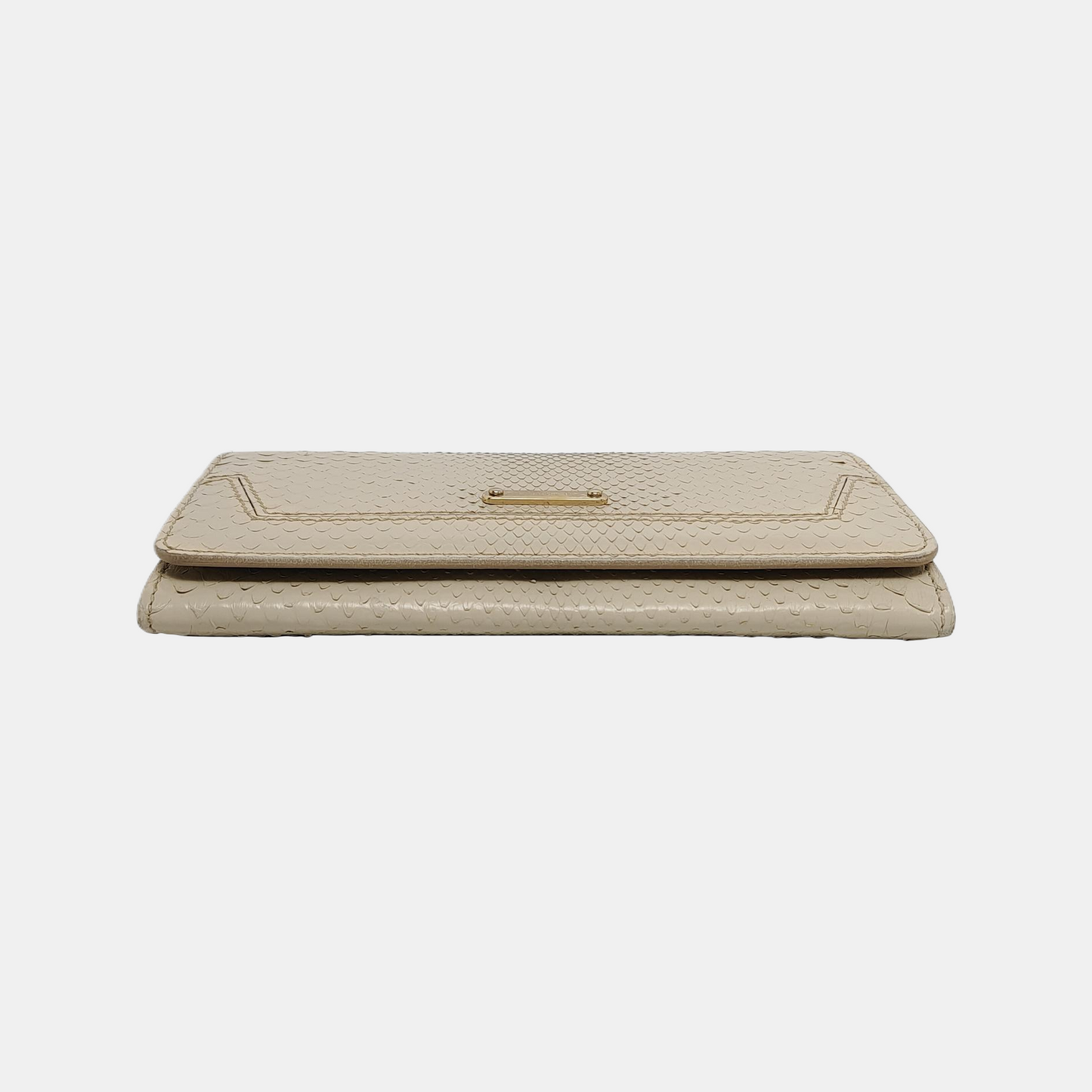 BURBERRY White snake skin wallet Golden hardware-(SKU)-935689724