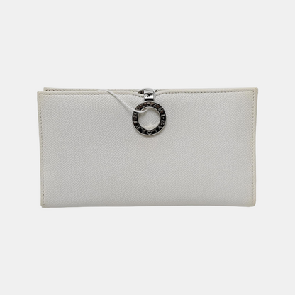 BVLGARI BVLGARI White Cowhide Wallet Silver Hardware-(SKU)-949211170
