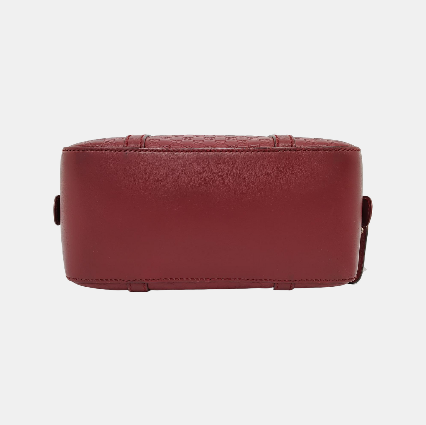 GUCCI Ligne Shima Red Calfskin Monogram Embossed Handbag Single Shoulder Bag Crossbody Bag Golden Silver Hardware-(SKU)-949440048