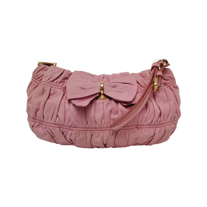 PRADA Pink Lamb Leather Quilted Handbag Golden hardware-(SKU)-949249347