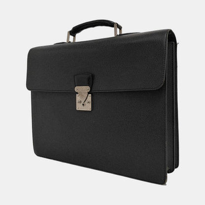 LOUIS VUITTON ROBUSTO Black cowhide tote bag Silver Hardware-(SKU)-949370628