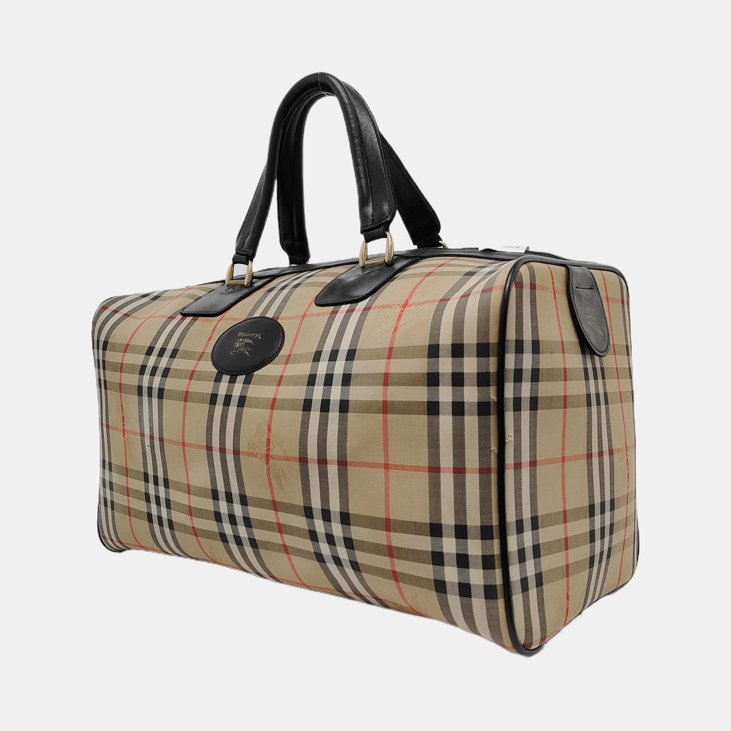 BURBERRY Khaki canvas military horse pattern tote bag Golden hardware-(SKU)-949172399