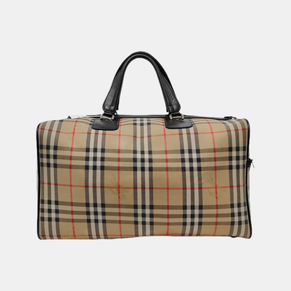 BURBERRY Khaki canvas military horse pattern tote bag Golden hardware-(SKU)-949172399