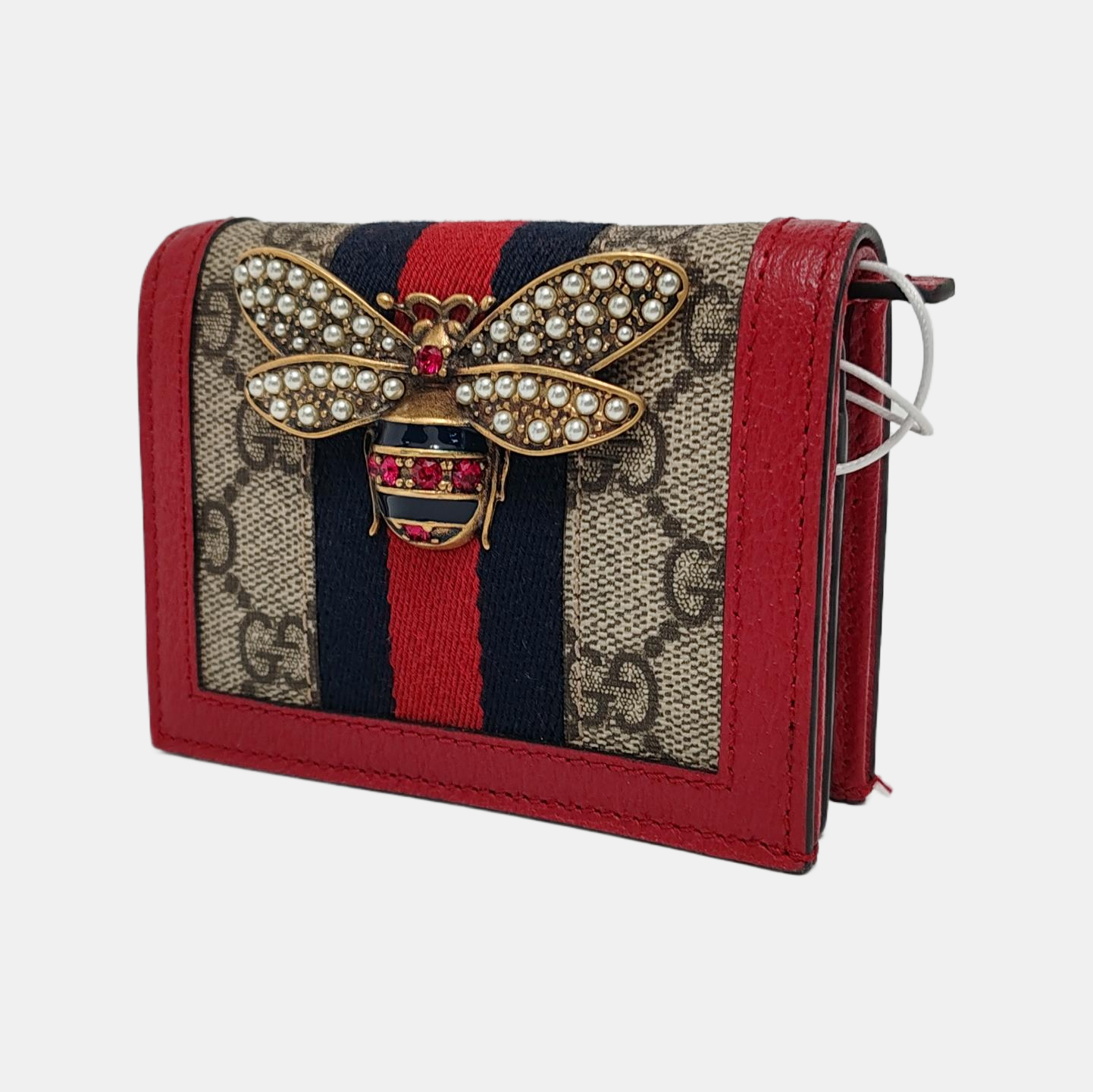 GUCCI Queen Margaret Beige Canvas Monogram Wallet Golden hardware Complete Accessories-(SKU)-949493717