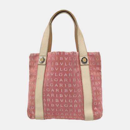 BVLGARI SOPHIA Pink Canvas Floral Handbag Single Shoulder Bag Golden hardware Sub-bag-(SKU)-949452566