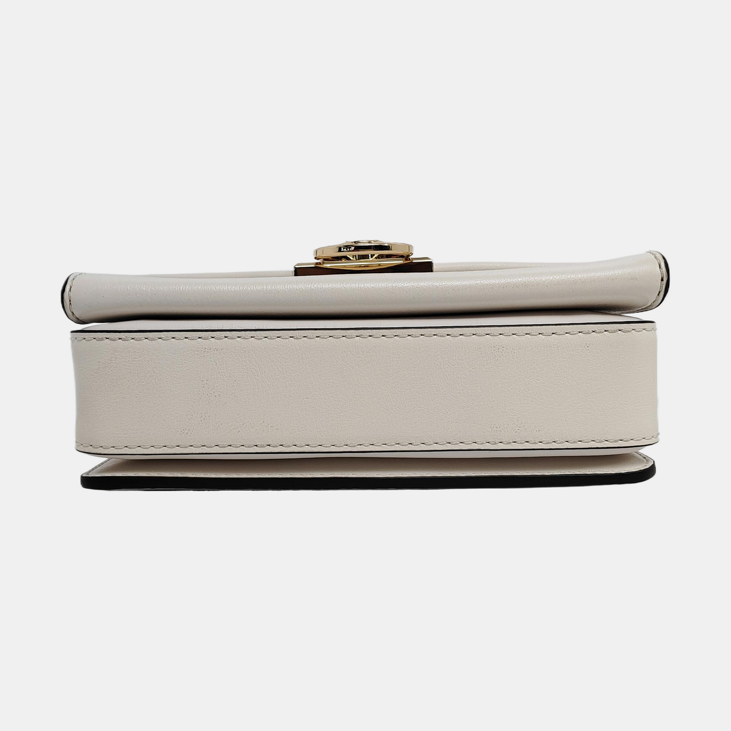 MICHAEL KORS Hendrix Extra Small White Leather Crossbody Single Shoulder Bag Golden hardware Removable shoulder strap-(SKU)-950008271