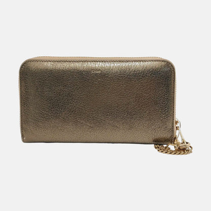 Chloé Champagne Cowhide Wallet Golden hardware-(SKU)-949892286
