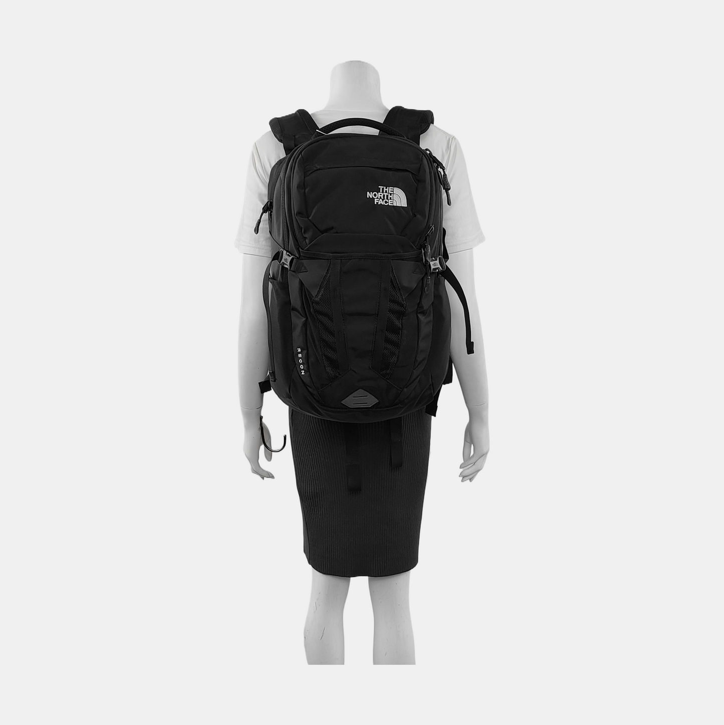 THE NORTH FACE Black Fabric Woven Backpack Tote Black hardware-(SKU)-949749313