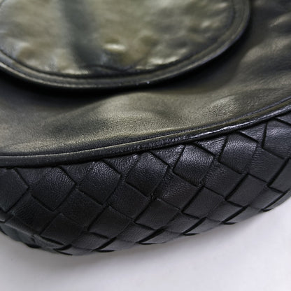 BOTTEGA VENETA Nodini Small size Black Lamb Leather Woven Crossbody Ruthenium color hardware-(SKU)-949692354