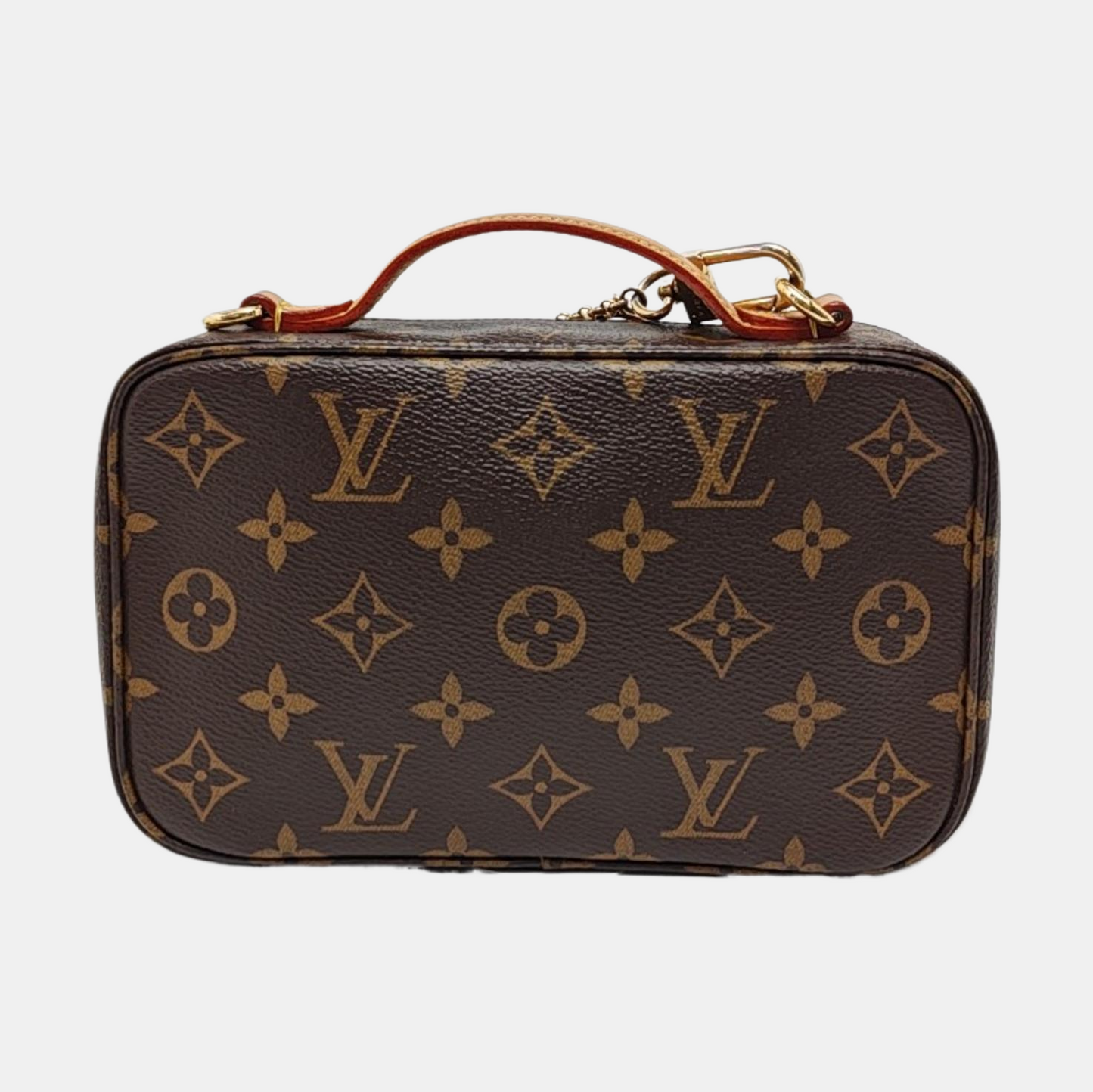 LOUIS VUITTON UTILITY Brown Coated Canvas Monogram Camera Bag Shoulder Bag Tote Bag Gold Hardware Removable Strap-(SKU)-950345496