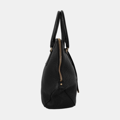 BURBERRY Clifton Black Cowhide Single Shoulder Bag Tote Bag Golden hardware Removable shoulder strap-(SKU)-950084408