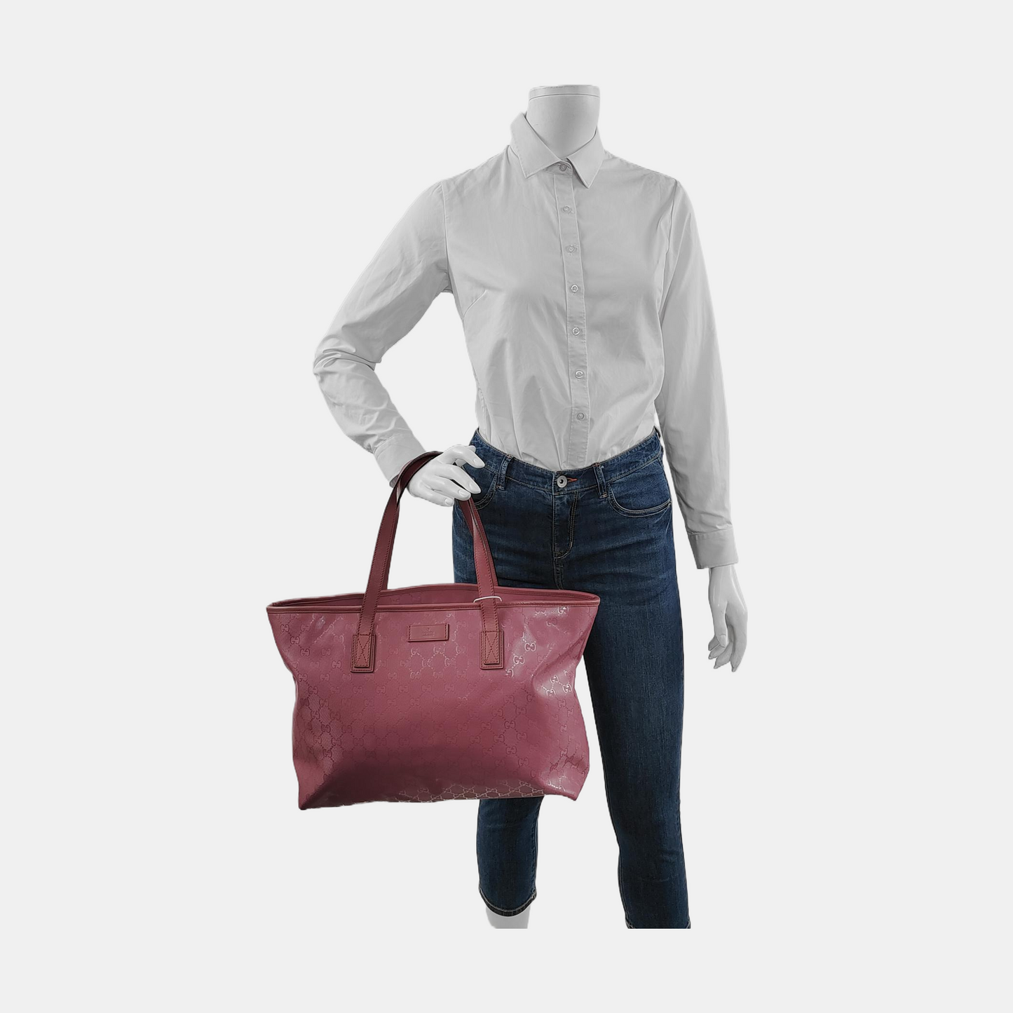 GUCCI GG Imprime Pink coated canvas old flower handbag, single shoulder bag Golden hardware-(SKU)-950148473