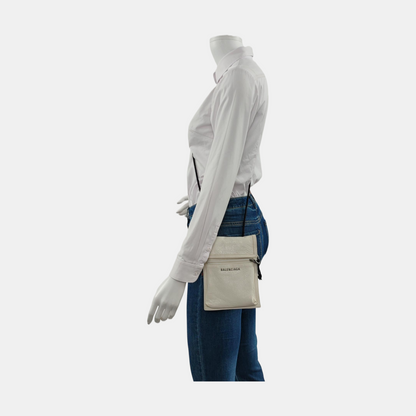 BALENCIAGA Explorer Small size White Sheepskin Single Shoulder Bag Crossbody Bag Black hardware-(SKU)-950105864