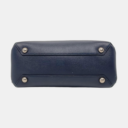 BURBERRY The Banner Small size Navy Blue Cowhide Shoulder Bag Tote Crossbody Silver Hardware-(SKU)-950330080