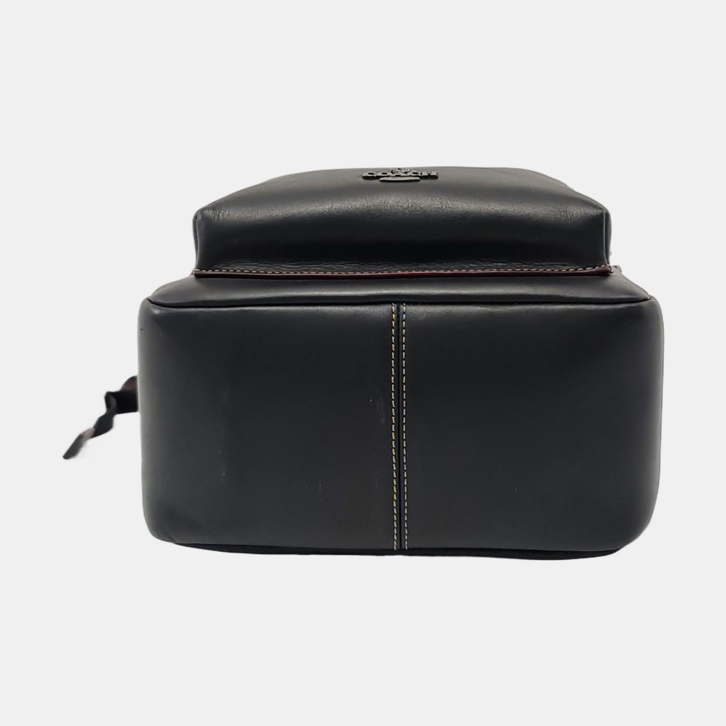 COACH CHARLIE Black Leather Backpack Shoulder Bag Golden hardware-(SKU)-950368731