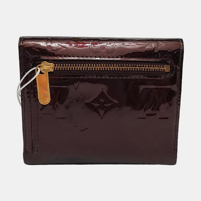 LOUIS VUITTON KOALA Burgundy patent leather vintage embossed wallet Golden hardware-(SKU)-950590623