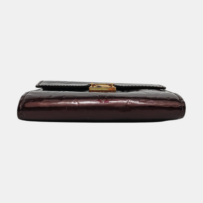 LOUIS VUITTON KOALA Burgundy patent leather vintage embossed wallet Golden hardware-(SKU)-950590623
