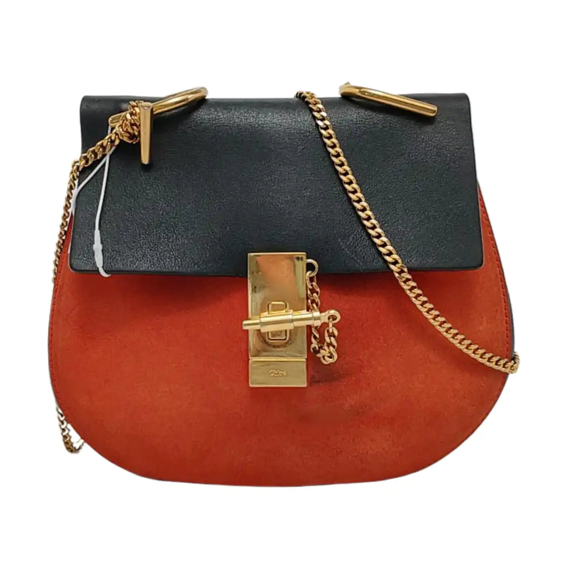 Chloé Drew Medium size Red Leather Piggy Bag Crossbody Single Shoulder Bag Golden hardware-(SKU)-950713854