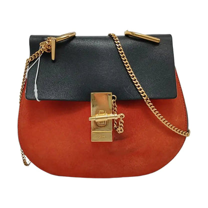 Chloé Drew Medium size Red Leather Piggy Bag Crossbody Single Shoulder Bag Golden hardware-(SKU)-950713854