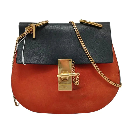 Chloé Drew Medium size Red Leather Piggy Bag Crossbody Single Shoulder Bag Golden hardware-(SKU)-950713854