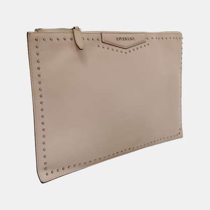 GIVENCHY Pink Cowhide Stud Handbag Silver Hardware-(SKU)-950713863