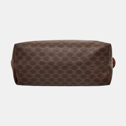 CELINE Brown Coated Canvas Triumph Clutch Golden hardware-(SKU)-950486947