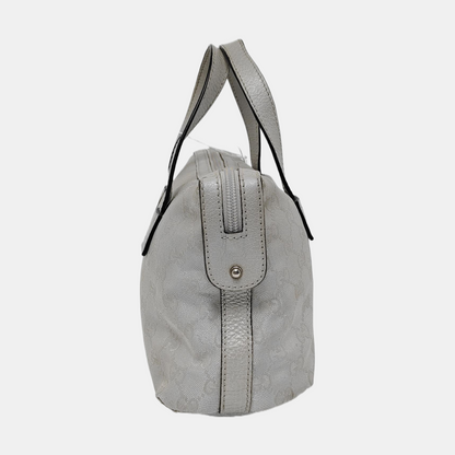 GUCCI Gray Canvas Monogram Handbag Silver Hardware-(SKU)-944904855