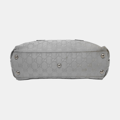 GUCCI Gray Canvas Monogram Handbag Silver Hardware-(SKU)-944904855