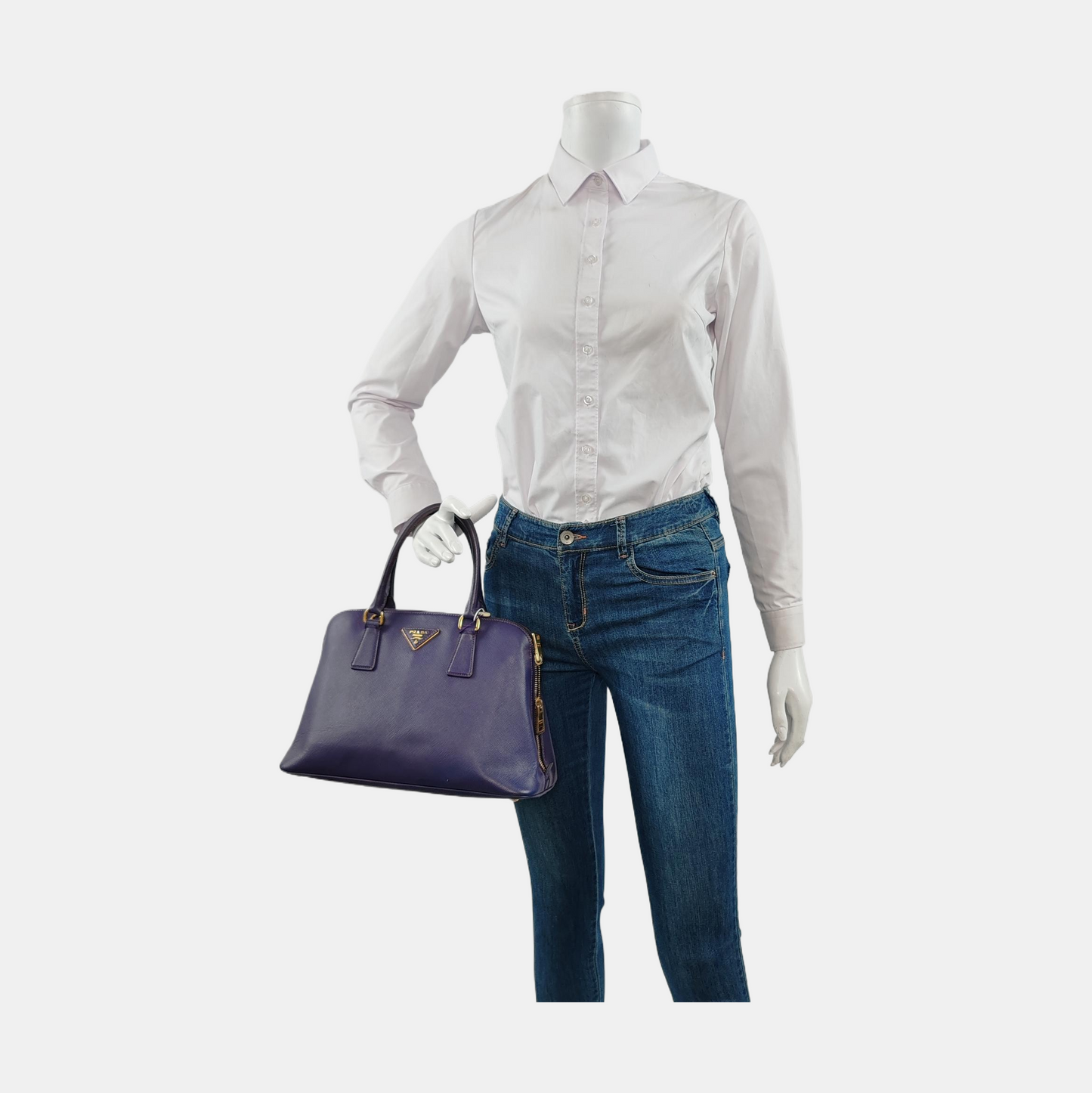 PRADA Promenade Purple Cowhide Logo Monogram Crossbody Shoulder Bag Single Shoulder Bag Golden hardware-(SKU)-950771962