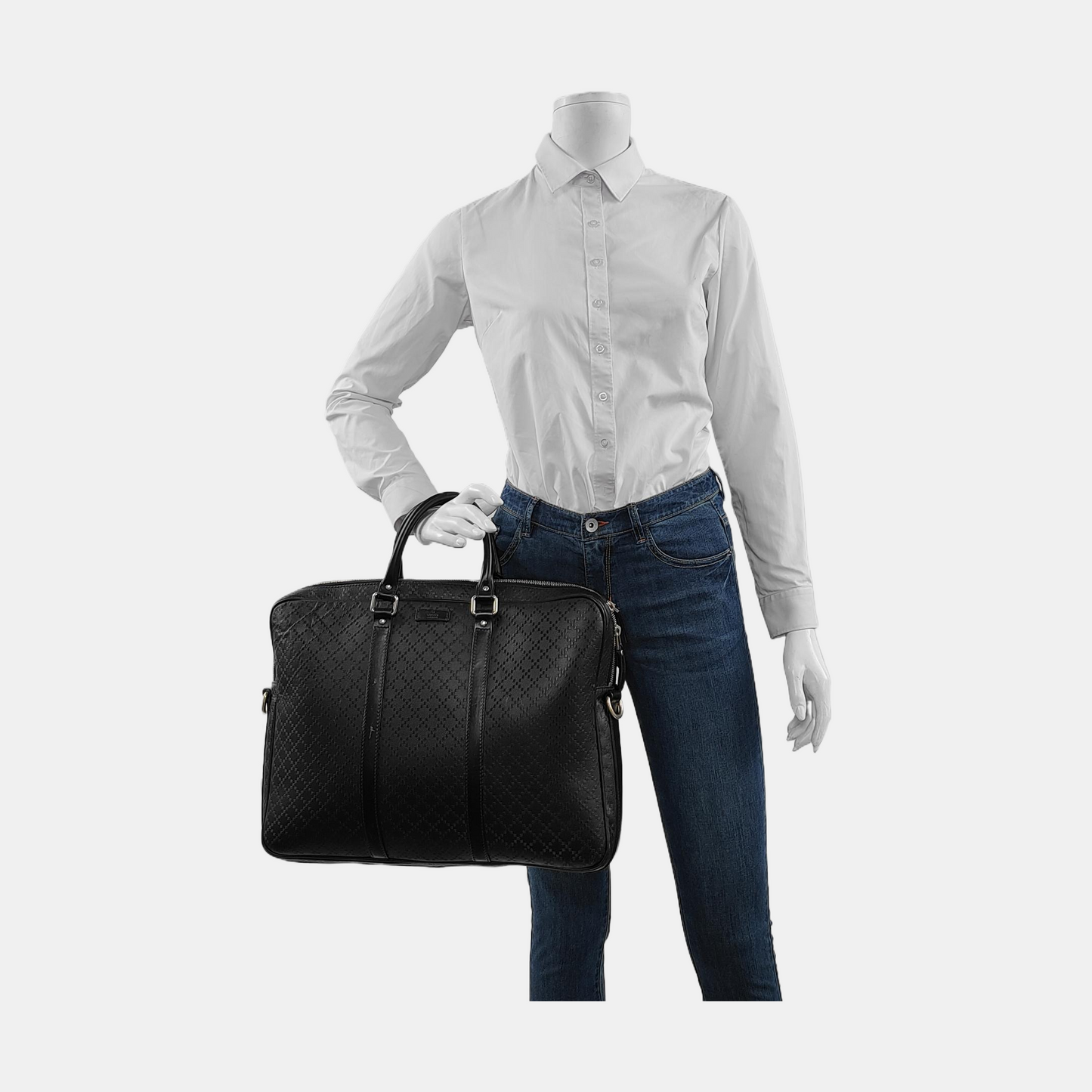 GUCCI GG Imprime Black cowhide tote bag Silver Hardware-(SKU)-950646156