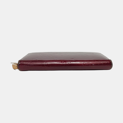 LOUIS VUITTON Burgundy Patent Leather Embossed Wallet Golden hardware-(SKU)-951021477