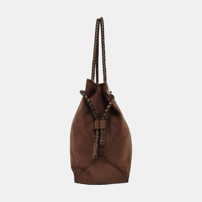 CELINE Tote bag Brown Canvas Shoulder Bag Silver Hardware-(SKU)-950569328