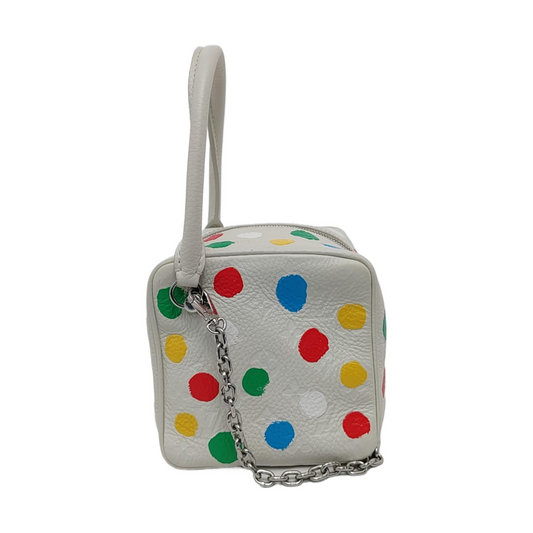 LOUIS VUITTON SQUARE White Calf Leather Printed Crossbody Shoulder Bag-(SKU)-951032831