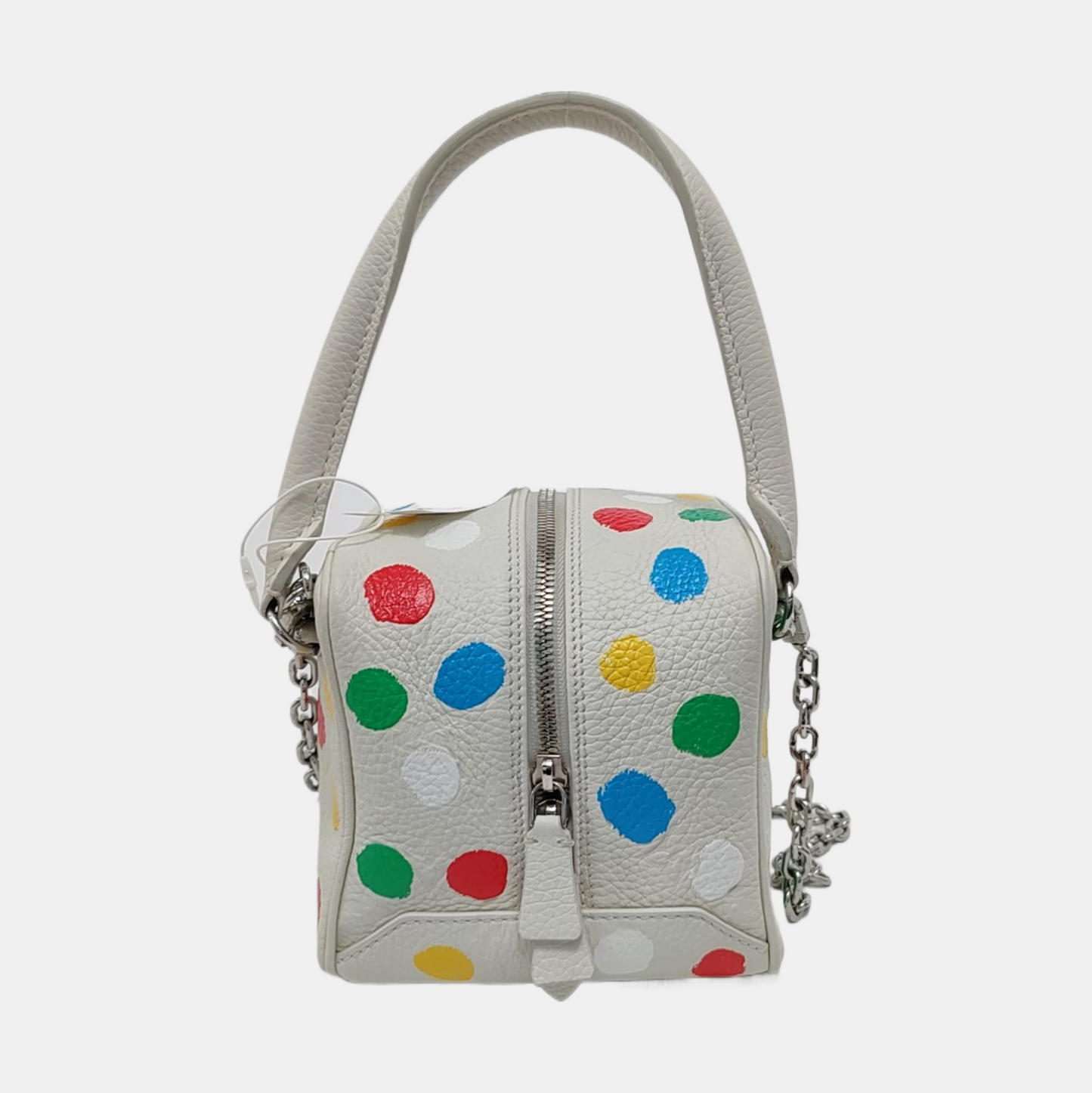LOUIS VUITTON SQUARE White Calf Leather Printed Crossbody Shoulder Bag-(SKU)-951032831