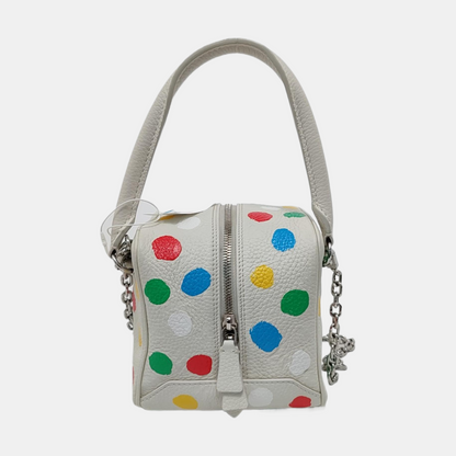 LOUIS VUITTON SQUARE White Calf Leather Printed Crossbody Shoulder Bag-(SKU)-951032831
