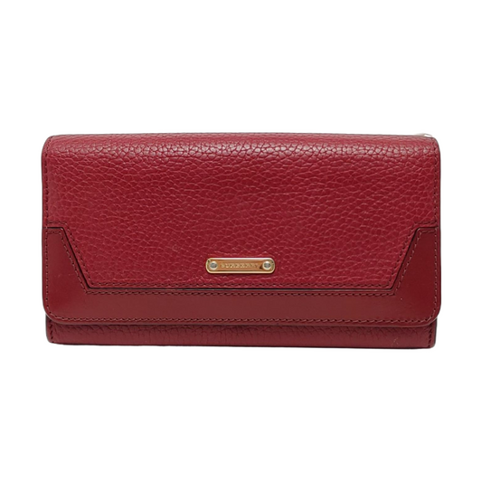 BURBERRY Red Leather Wallet Golden hardware-(SKU)-950780948