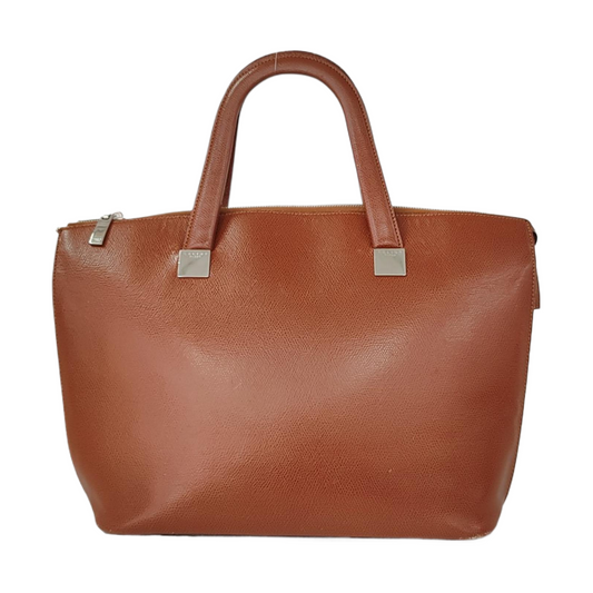 CELINE Tote bag Brown Cowhide Handbag Silver Hardware-(SKU)-951157381