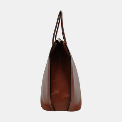 CELINE Tote bag Brown Cowhide Handbag Silver Hardware-(SKU)-951157381