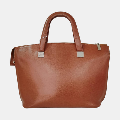 CELINE Tote bag Brown Cowhide Handbag Silver Hardware-(SKU)-951157381