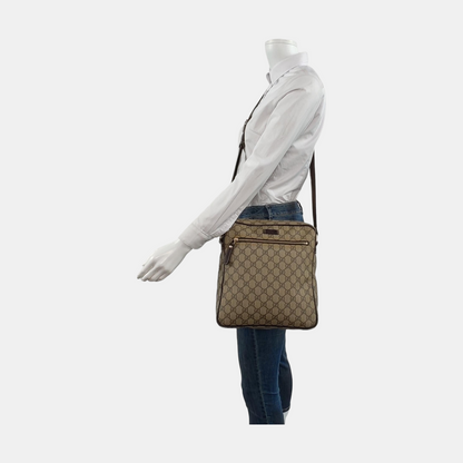 GUCCI GG Supreme Ebony Coated Canvas Monogram Shoulder Bag Golden hardware-(SKU)-948601778