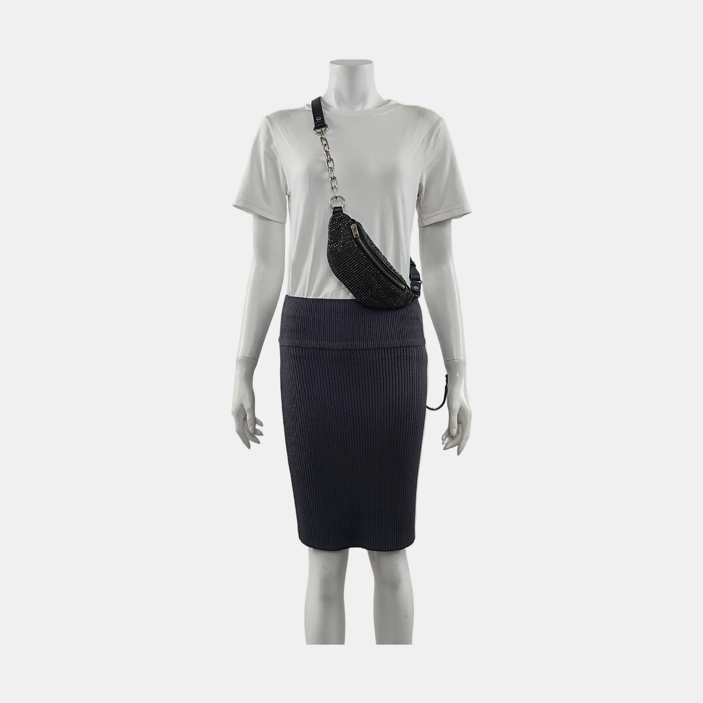 Alexander Wang Attica Black羊皮腰包腰包/胸包 Silver Hardware-(SKU)-950746900