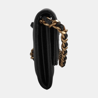 CHANEL CHANEL 19 Black Sheepskin Quilted Diamond Pattern Crossbody Bag Single Shoulder Bag Golden Silver Palladium Hardware 31 Clasp-(SKU)-951093853