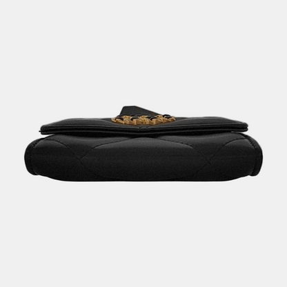 CHANEL CHANEL 19 Black Sheepskin Quilted Diamond Pattern Crossbody Bag Single Shoulder Bag Golden Silver Palladium Hardware 31 Clasp-(SKU)-951093853