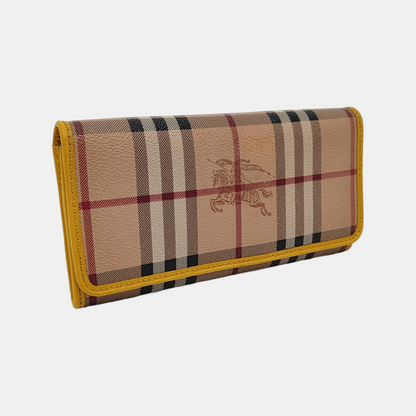 BURBERRY Khaki Coated Canvas Warhorse Plaid Wallet Golden hardware Sub-bag-(SKU)-951243159
