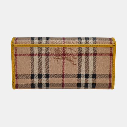BURBERRY Khaki Coated Canvas Warhorse Plaid Wallet Golden hardware Sub-bag-(SKU)-951243159