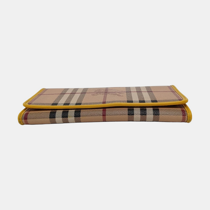 BURBERRY Khaki Coated Canvas Warhorse Plaid Wallet Golden hardware Sub-bag-(SKU)-951243159
