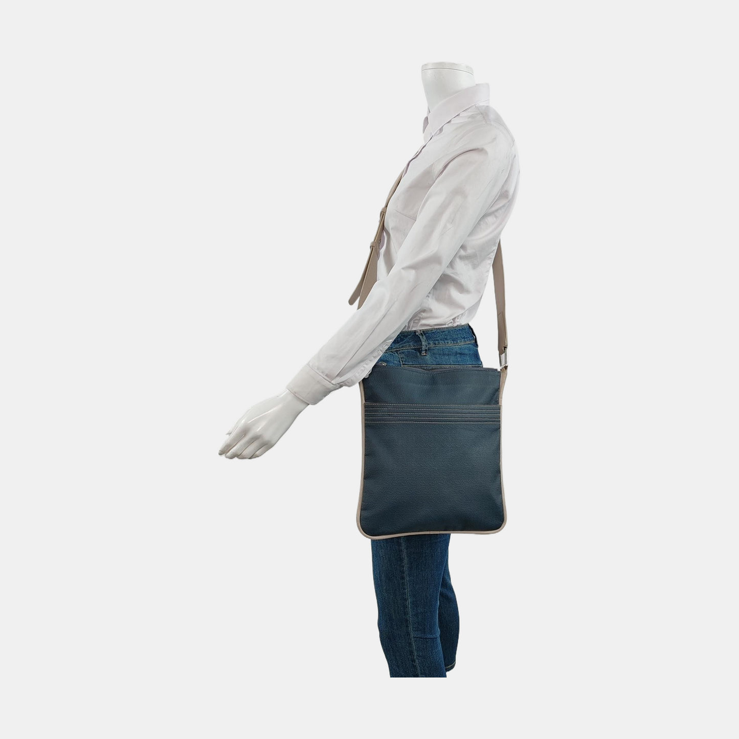 LOEWE Blue Cowhide Crossbody Bag Silver Hardware-(SKU)-950955098